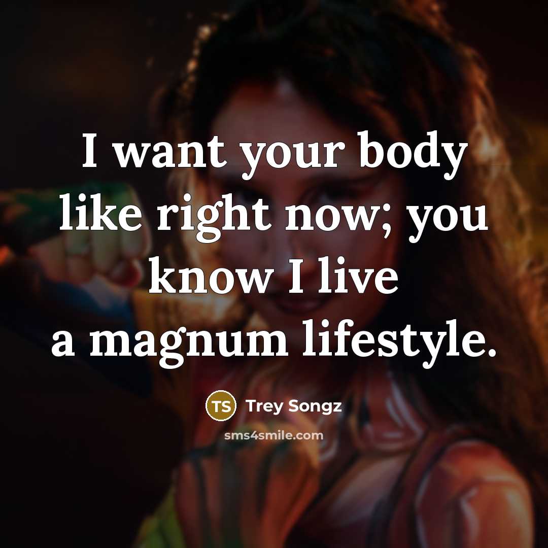 “I want your body like right now; you know I…” quote by Trey Songz