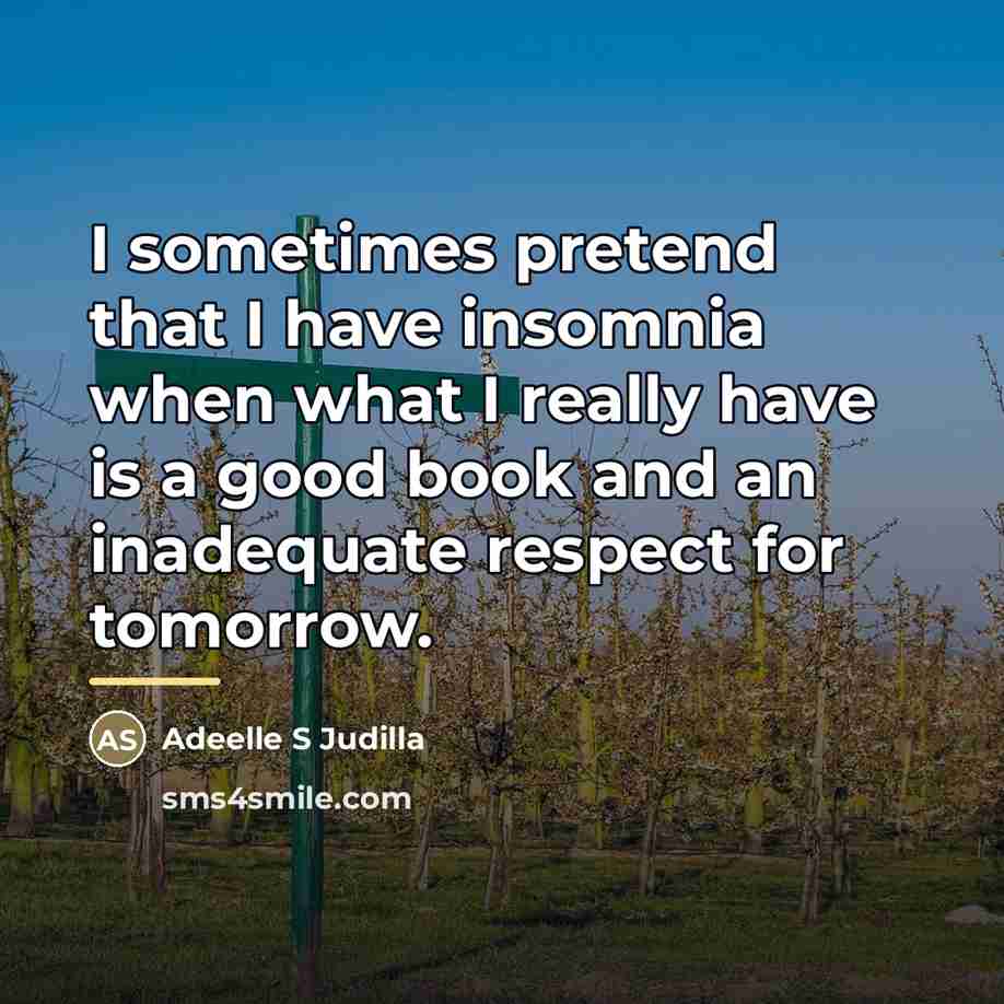 “I sometimes pretend that I have insomnia when what I…” quote by Anonymous