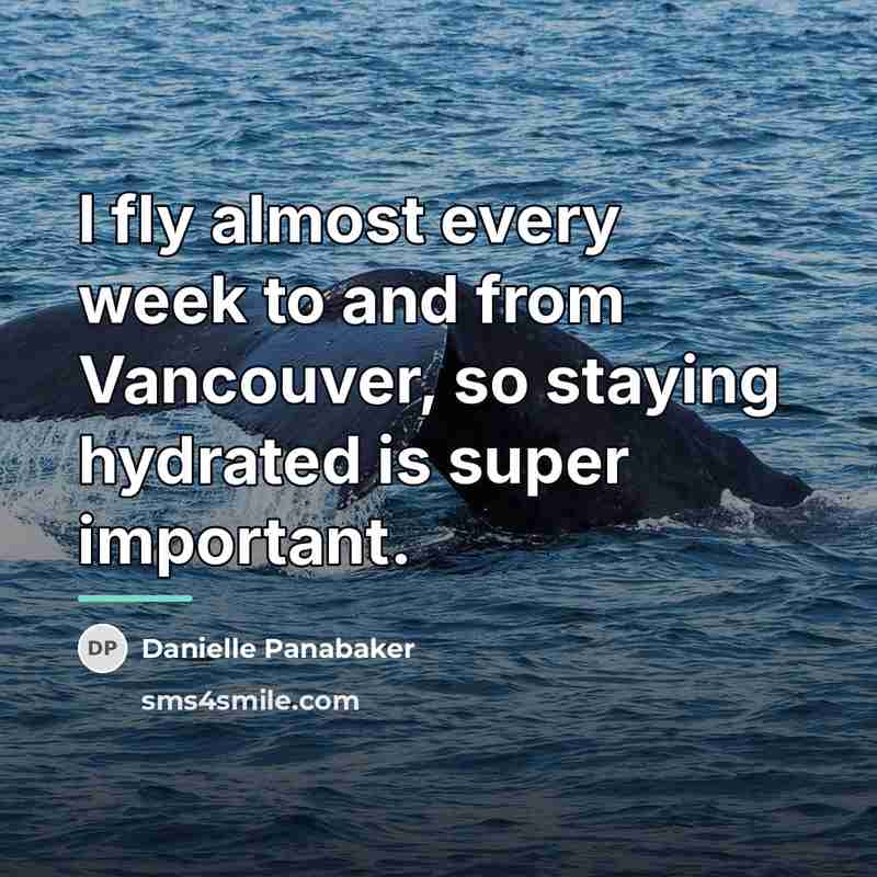 “I fly almost every week to and from Vancouver, so…” quote by Danielle Panabaker
