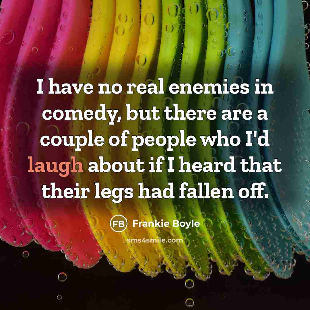 “I have no real enemies in comedy, but there are…” quote by Frankie Boyle