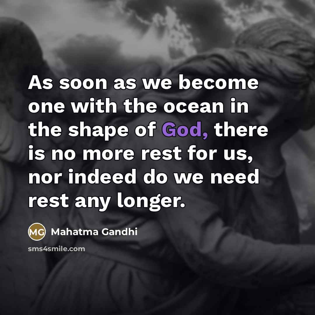 “As soon as we become one with the ocean in…” quote by Mahatma Gandhi