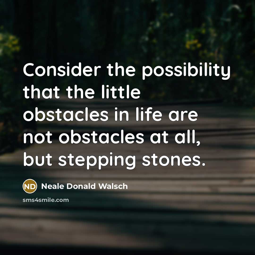 “Consider the possibility that the little obstacles in life are…” quote by Neale Donald Walsch