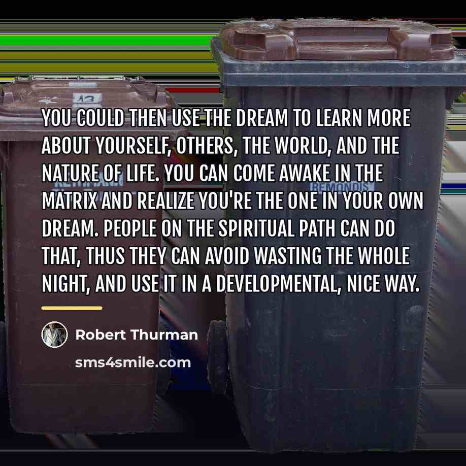 “You could then use the dream to learn more about…” quote by Robert Thurman