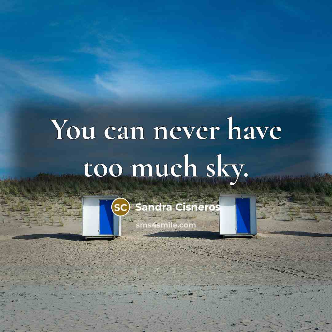 “You can never have too much sky.…” quote by Sandra Cisneros