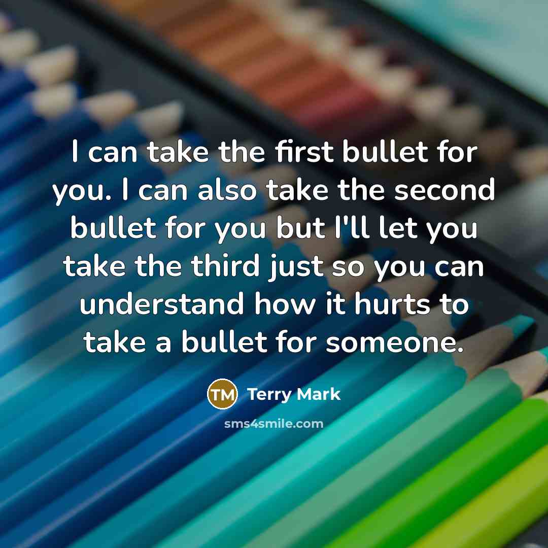 “I can take the first bullet for you. I can…” quote by Terry Mark