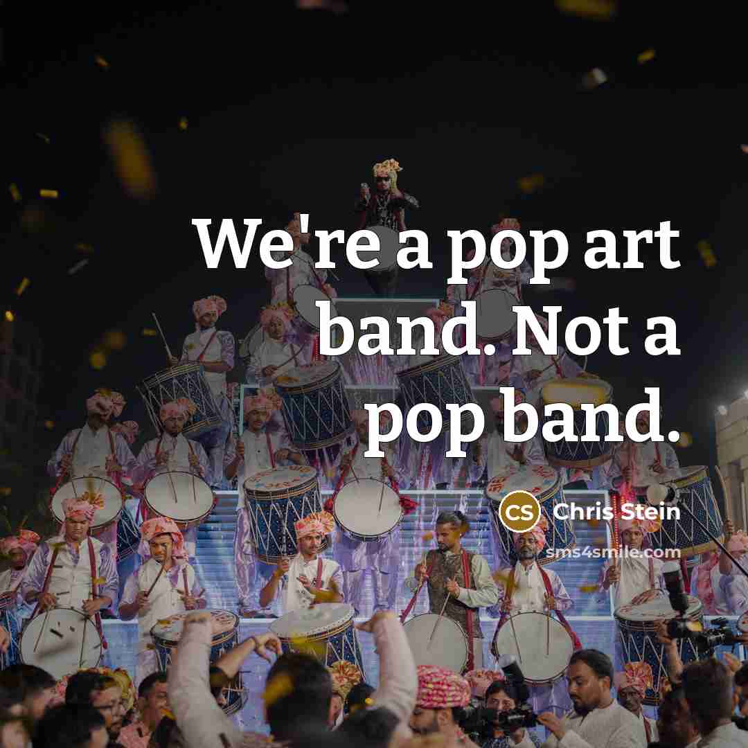 “We're a pop art band. Not a pop band.…” quote by Chris Stein