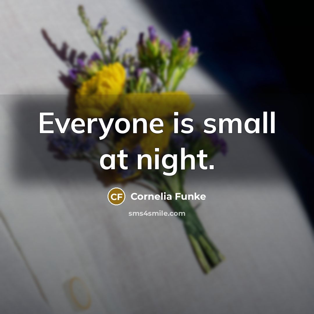“Everyone is small at night.…” quote by Cornelia Funke