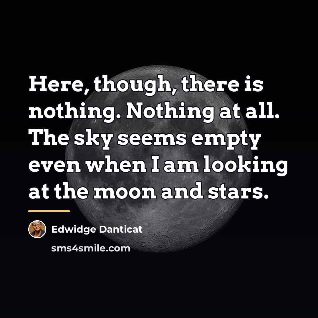 “Here, though, there is nothing. Nothing at all. The sky…” quote by Edwidge Danticat