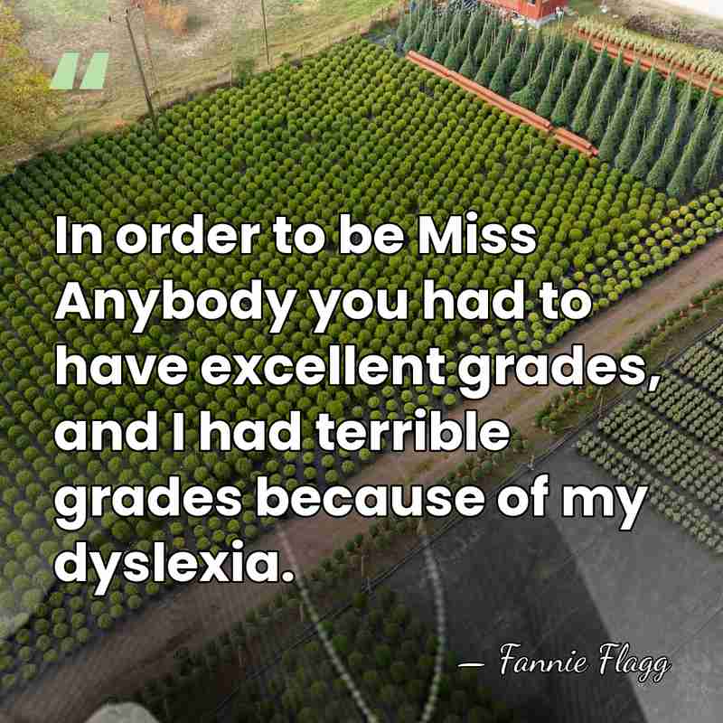 In order to be Miss Anybody you had to have excellent grades,&hellip; - Fannie Flagg