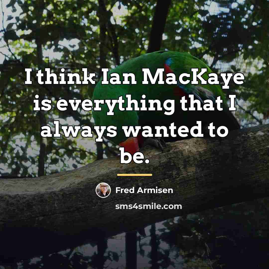 “I think Ian MacKaye is everything that I always wanted…” quote by Fred Armisen