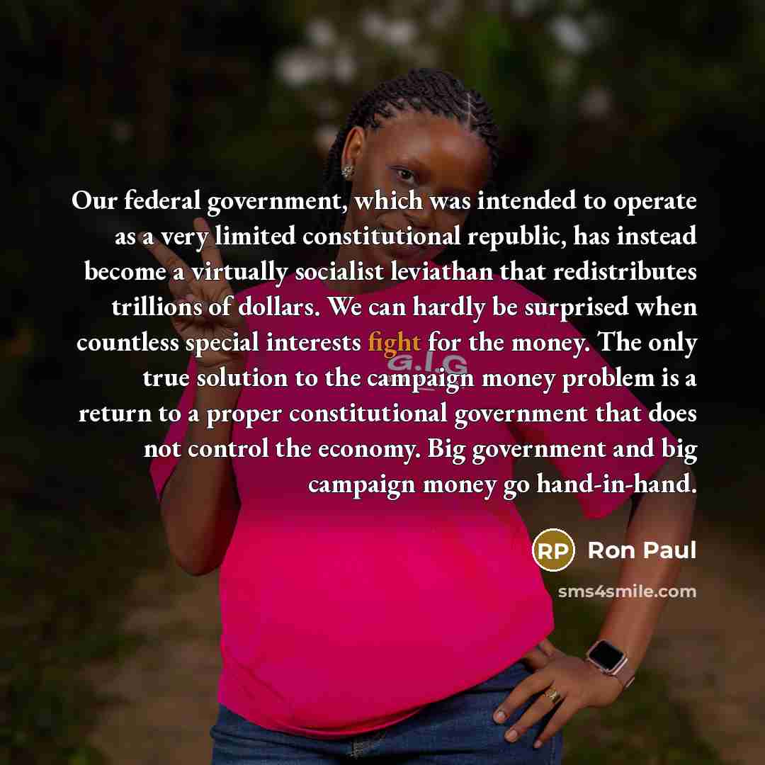 “Our federal government, which was intended to operate as a…” quote by Ron Paul