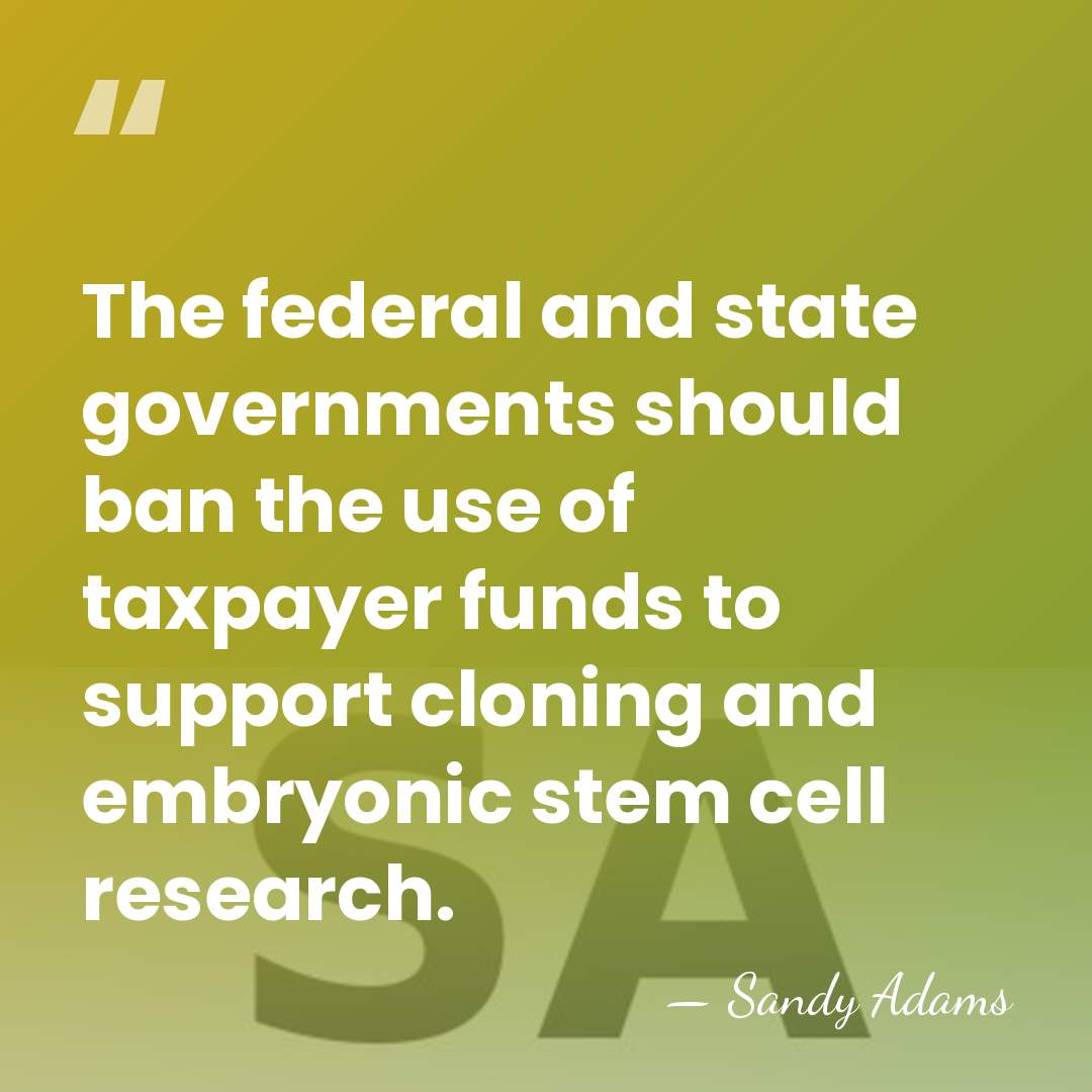 The federal and state governments should ban the use of taxpayer funds&hellip; - Sandy Adams