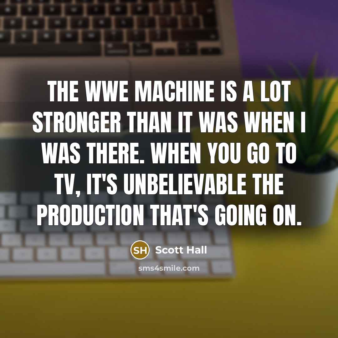 “The WWE machine is a lot stronger than it was…” quote by Scott Hall