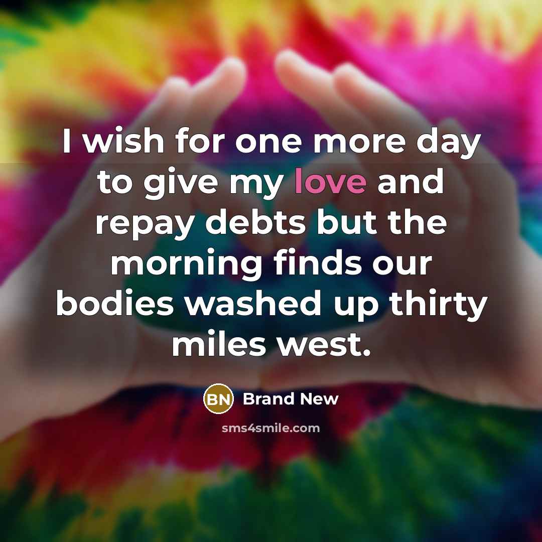 “I wish for one more day to give my love…” quote by Brand New