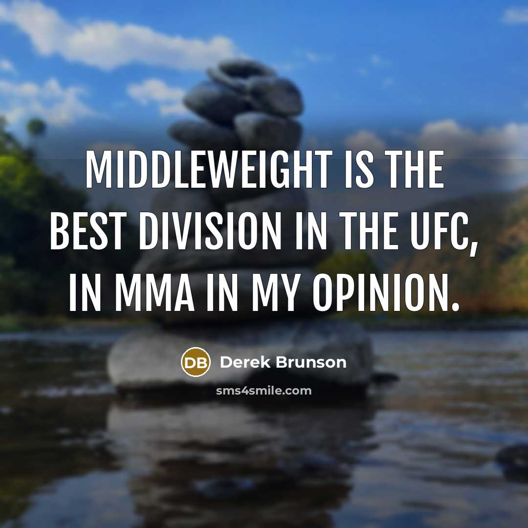 “Middleweight is the best division in the UFC, in MMA…” quote by Derek Brunson