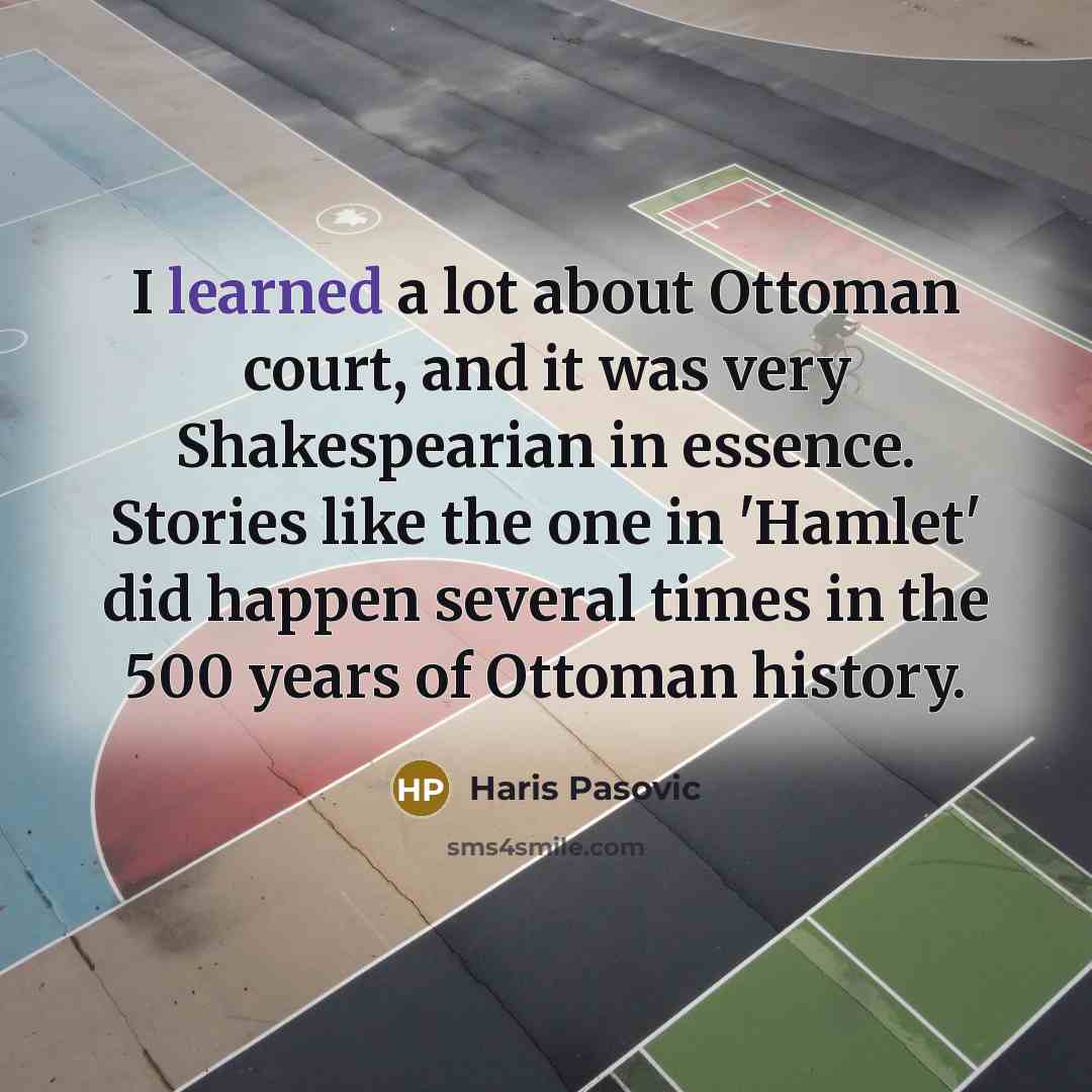 “I learned a lot about Ottoman court, and it was…” quote by Haris Pasovic
