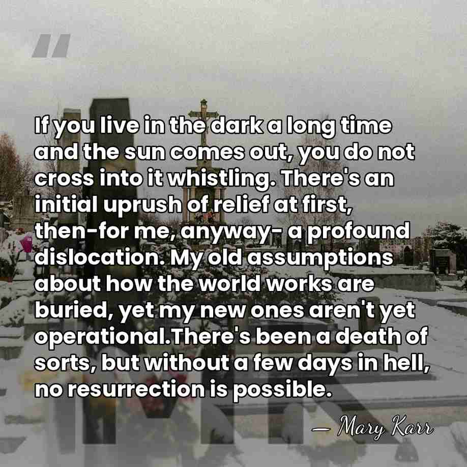 If you live in the dark a long time and the sun&hellip; - Mary Karr