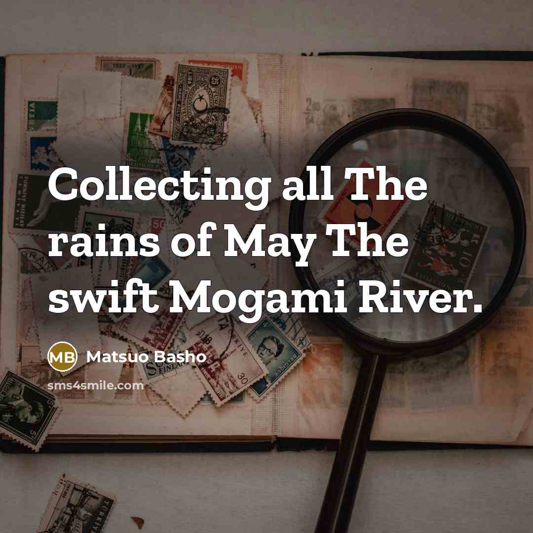 “Collecting all The rains of May The swift Mogami River.…” quote by Matsuo Basho