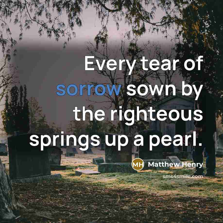 “Every tear of sorrow sown by the righteous springs up…” quote by Matthew Henry
