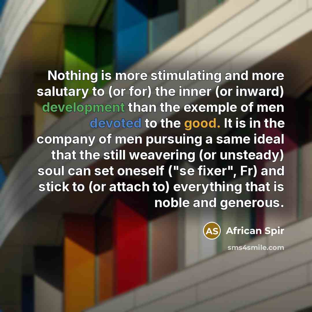 “Nothing is more stimulating and more salutary to (or for)…” quote by African Spir