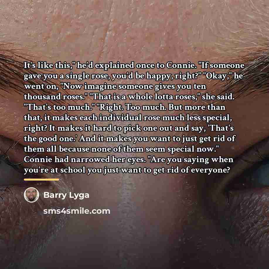 “It's like this," he'd explained once to Connie. "If someone…” quote by Barry Lyga