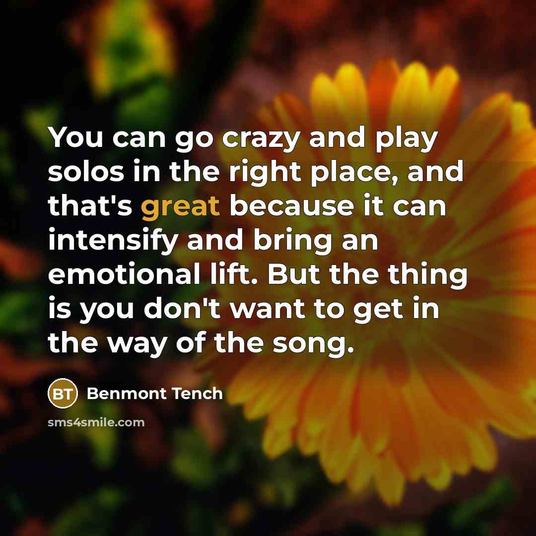 “You can go crazy and play solos in the right…” quote by Benmont Tench