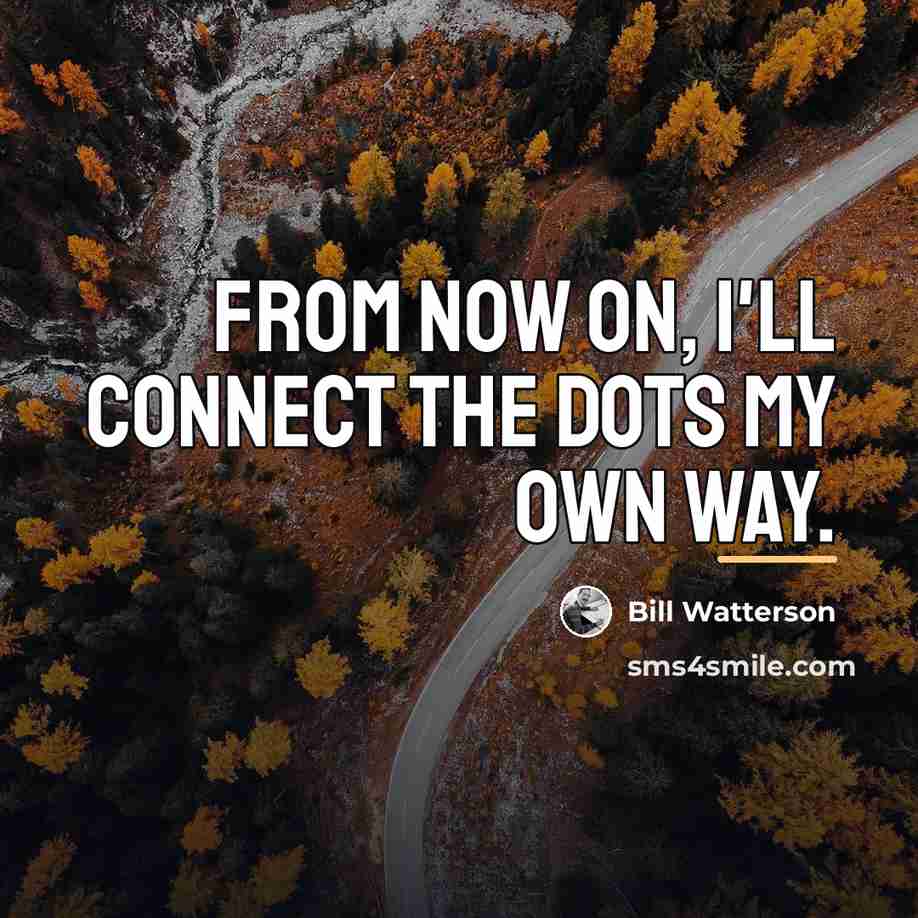 “From now on, I'll connect the dots my own way.…” quote by Bill Watterson