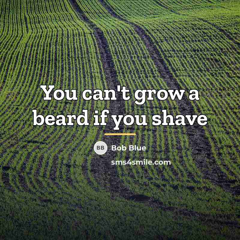 “You can't grow a beard if you shave…” quote by Bob Blue