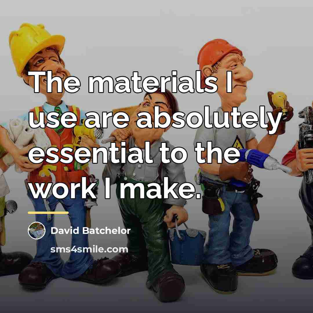 “The materials I use are absolutely essential to the work…” quote by David Batchelor