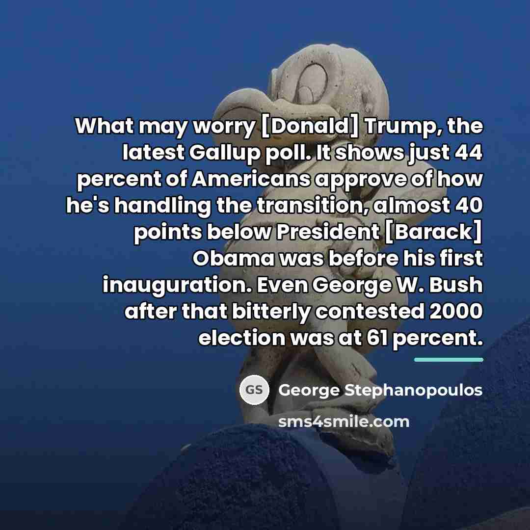 “What may worry [Donald] Trump, the latest Gallup poll. It…” quote by George Stephanopoulos