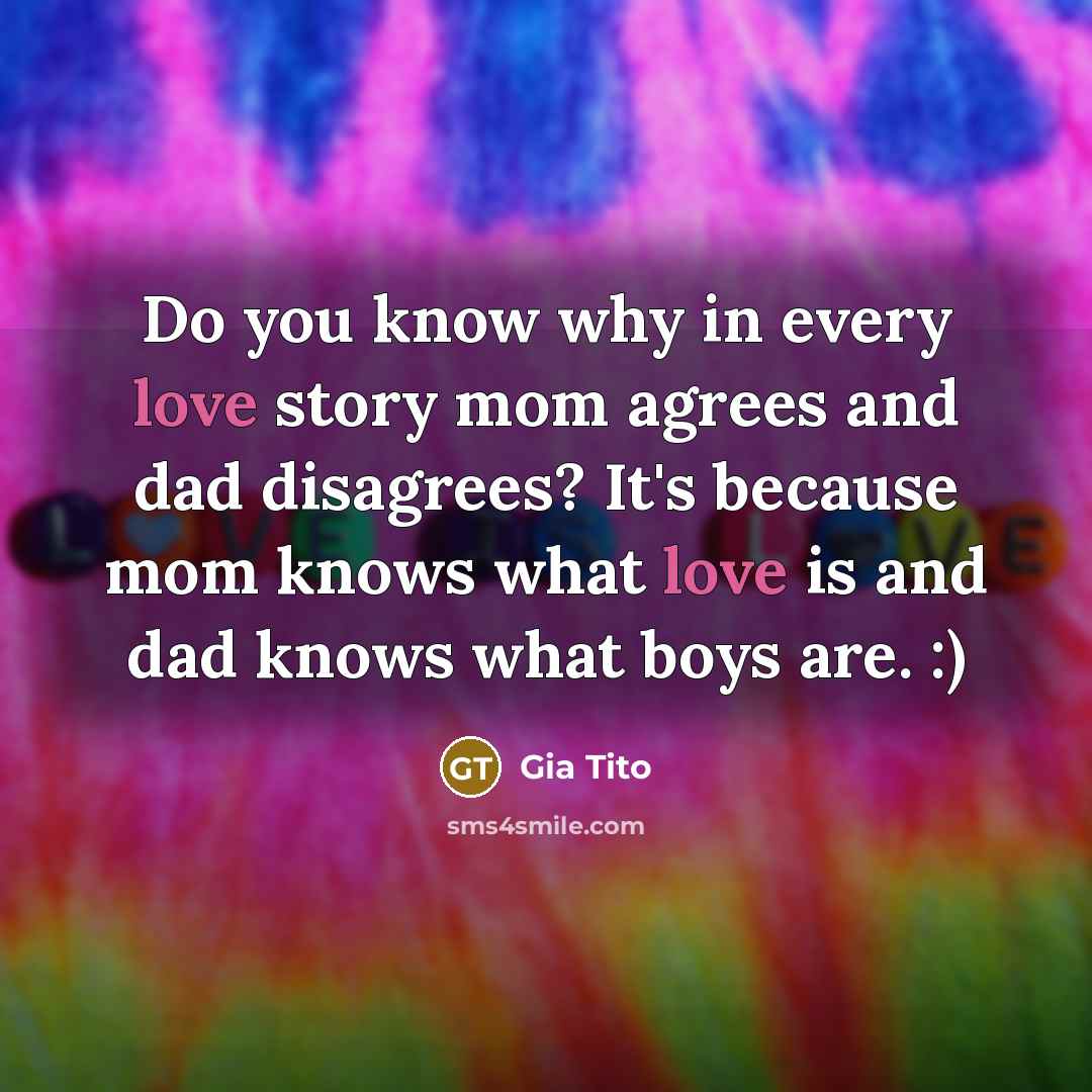 “Do you know why in every love story mom agrees…” quote by Gia Tito