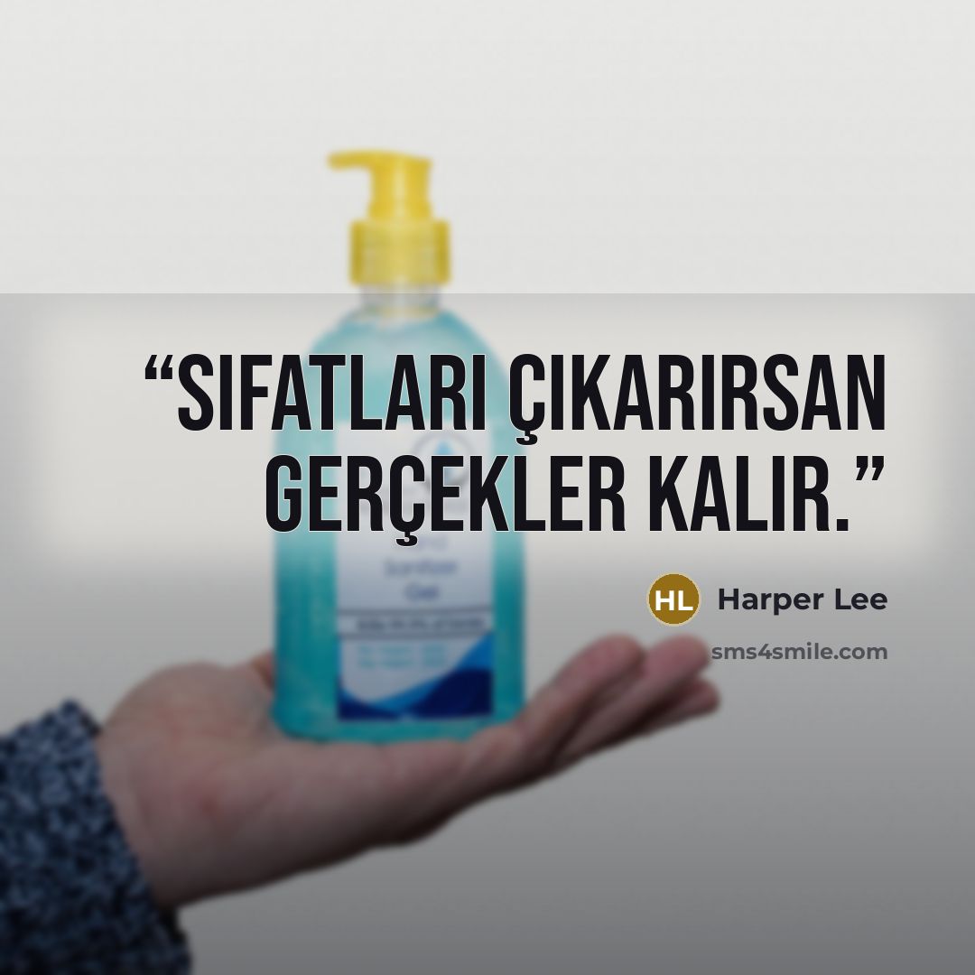 “Sıfatları çıkarırsan gerçekler kalır.” quote by Harper Lee