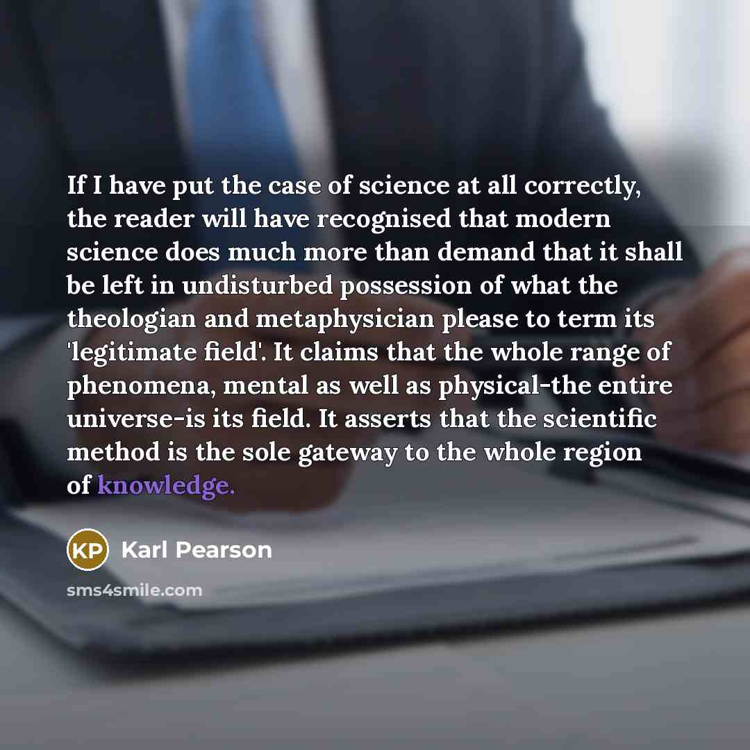 “If I have put the case of science at all…” quote by Karl Pearson