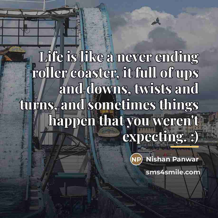 “Life is like a never ending roller coaster, it full…” quote by Nishan Panwar
