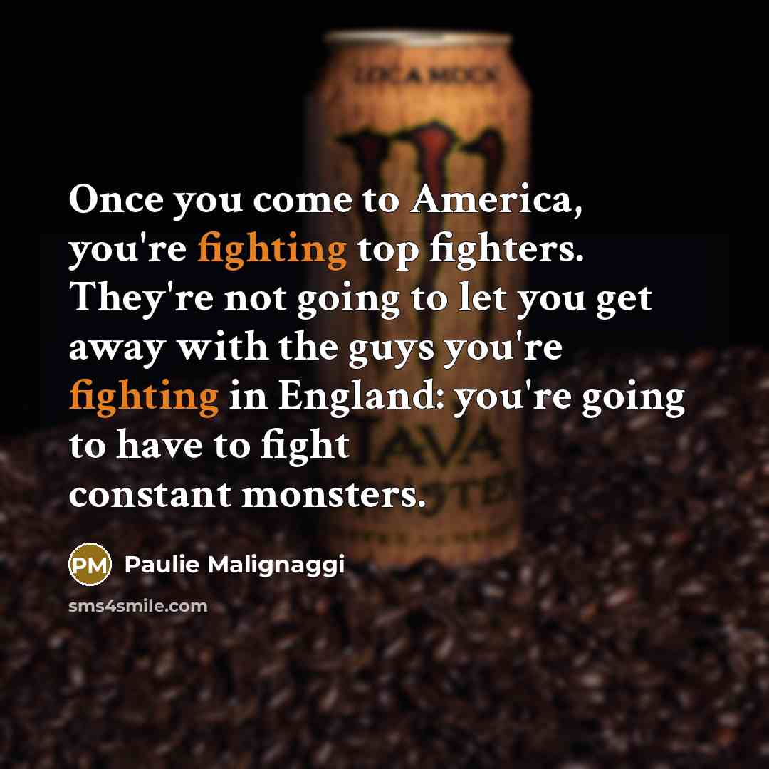 “Once you come to America, you're fighting top fighters. They're…” quote by Paulie Malignaggi