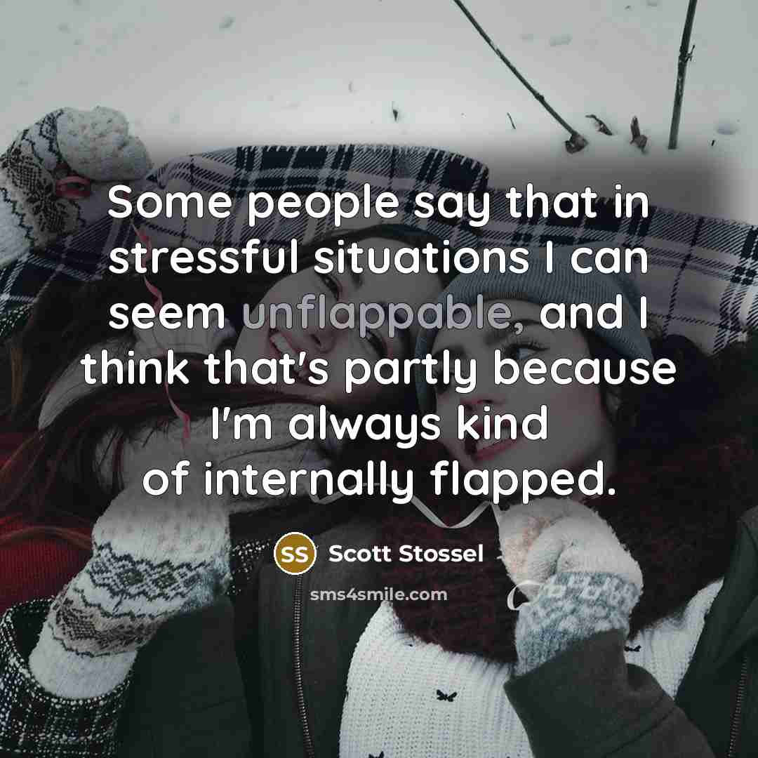 “Some people say that in stressful situations I can seem…” quote by Scott Stossel