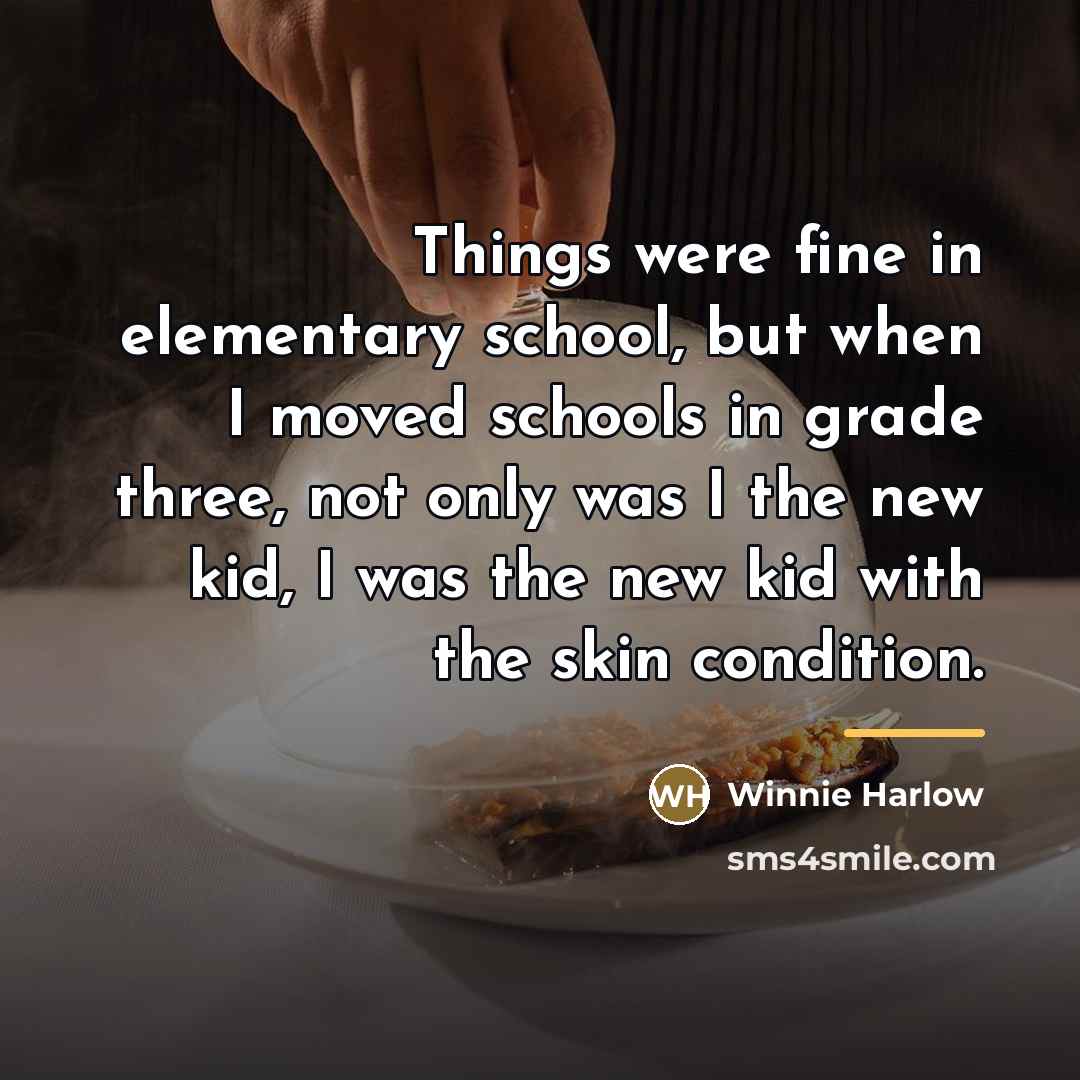 “Things were fine in elementary school, but when I moved…” quote by Winnie Harlow