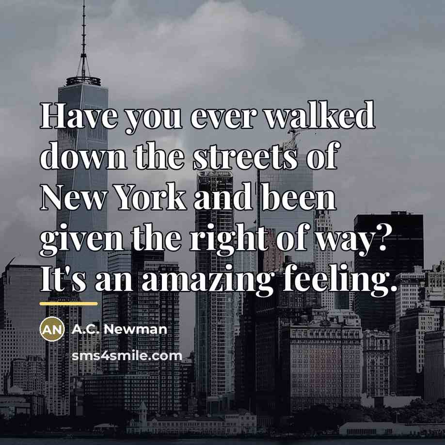 “Have you ever walked down the streets of New York…” quote by A.C. Newman