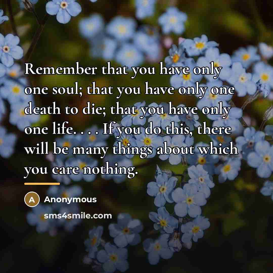“Remember that you have only one soul; that you have…” quote by Anonymous