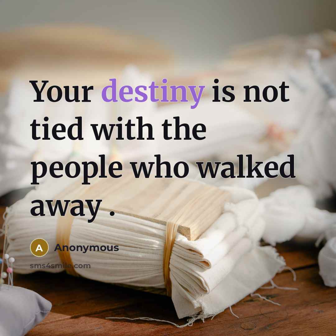 “Your destiny is not tied with the people who walked…” quote by Anonymous
