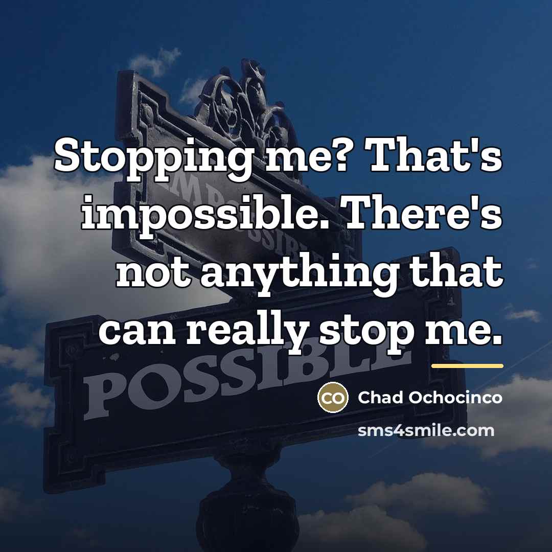 “Stopping me? That's impossible. There's not anything that can really…” quote by Chad Ochocinco