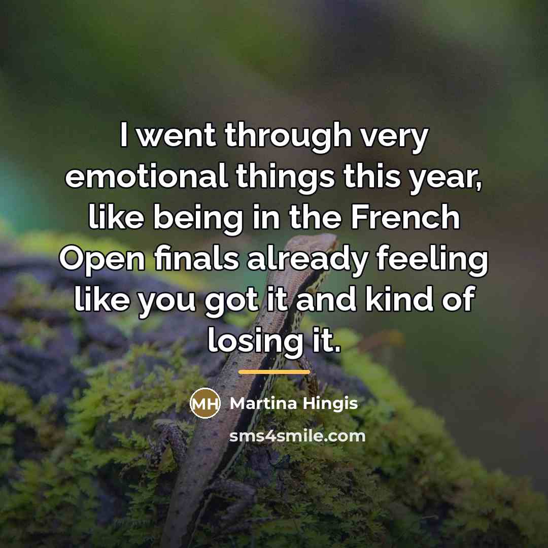 “I went through very emotional things this year, like being…” quote by Martina Hingis