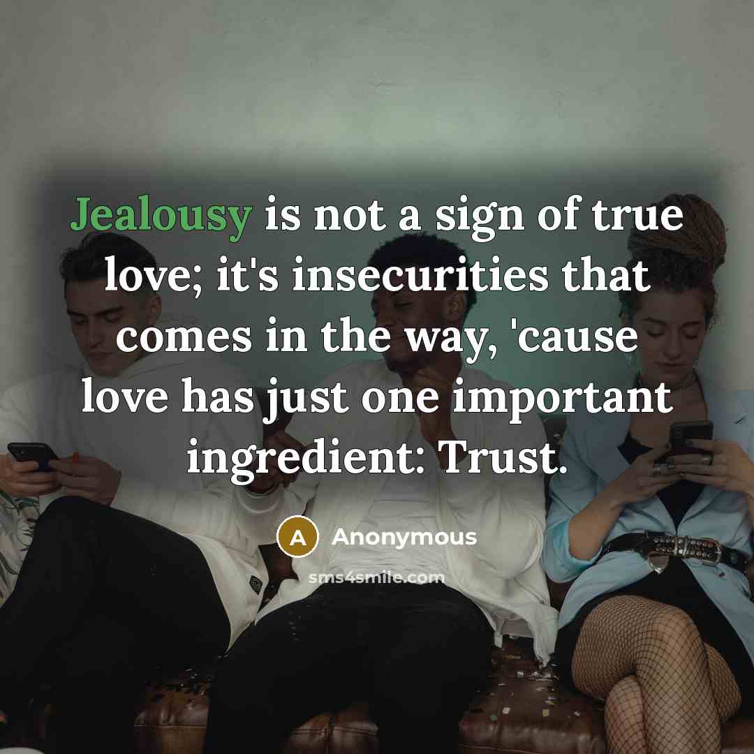 “Jealousy is not a sign of true love; it's insecurities…” quote by Anonymous