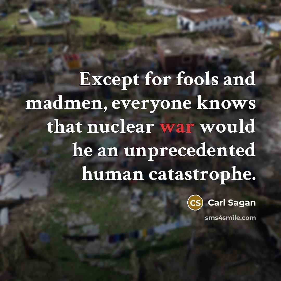 “Except for fools and madmen, everyone knows that nuclear war…” quote by Carl Sagan