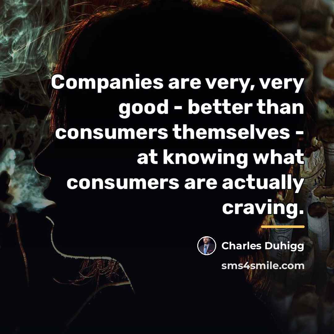 “Companies are very, very good - better than consumers themselves…” quote by Charles Duhigg
