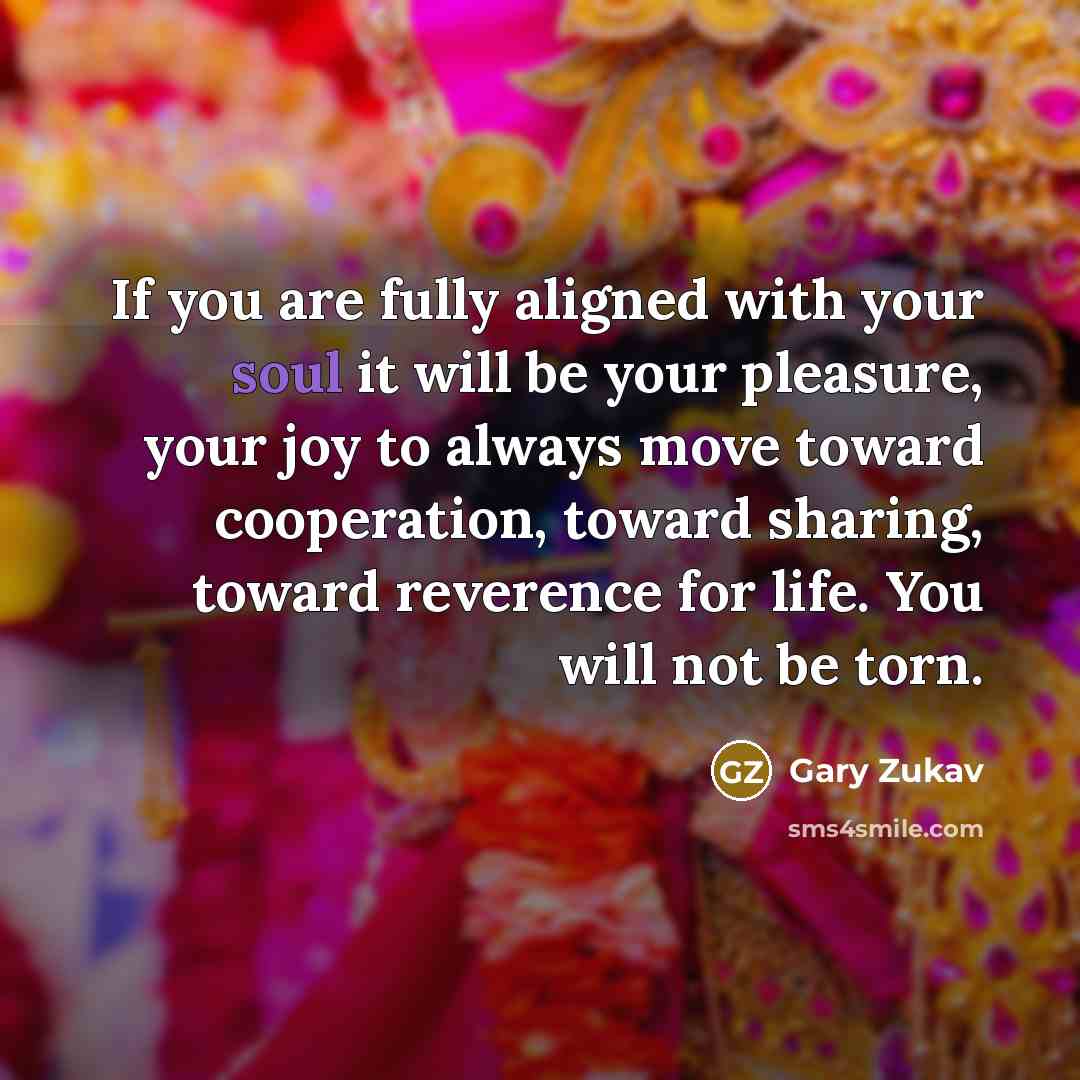 “If you are fully aligned with your soul it will…” quote by Gary Zukav