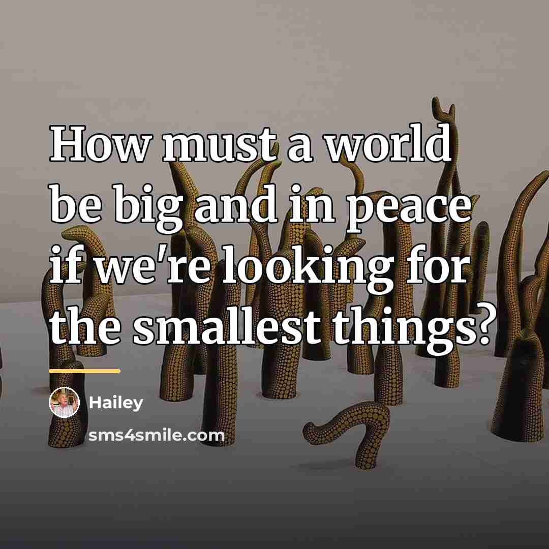 “How must a world be big and in peace if…” quote by Hailey