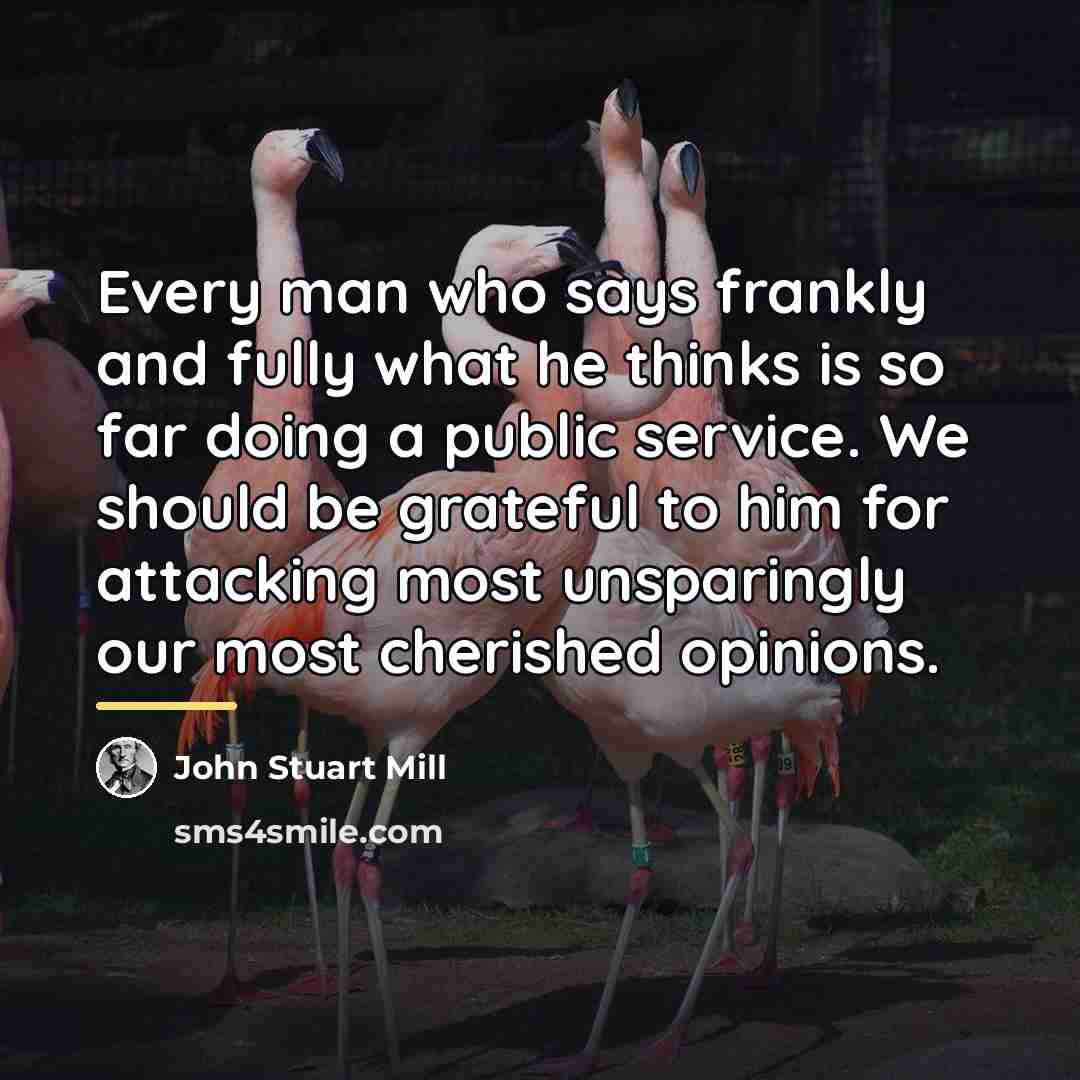 “Every man who says frankly and fully what he thinks…” quote by John Stuart Mill