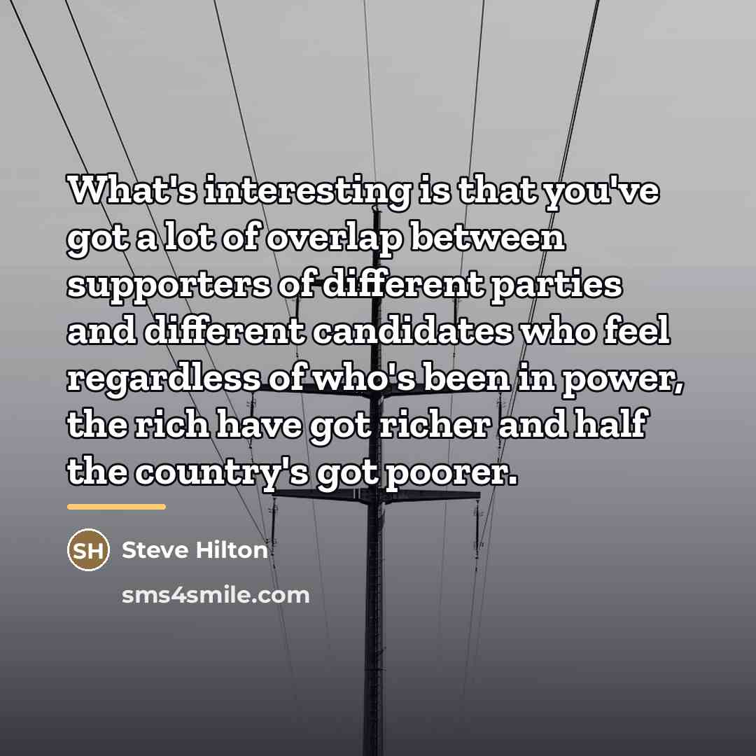 “What's interesting is that you've got a lot of overlap…” quote by Steve Hilton