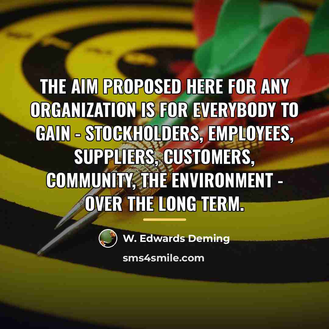 “The aim proposed here for any organization is for everybody…” quote by W. Edwards Deming